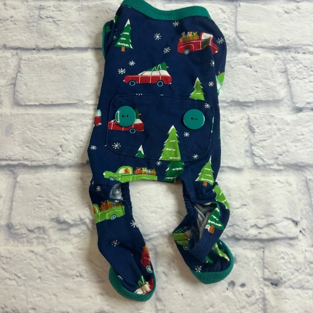 Target Holiday Dog Pajamas with Festive Holiday Truck and Christmas Tree. XS.